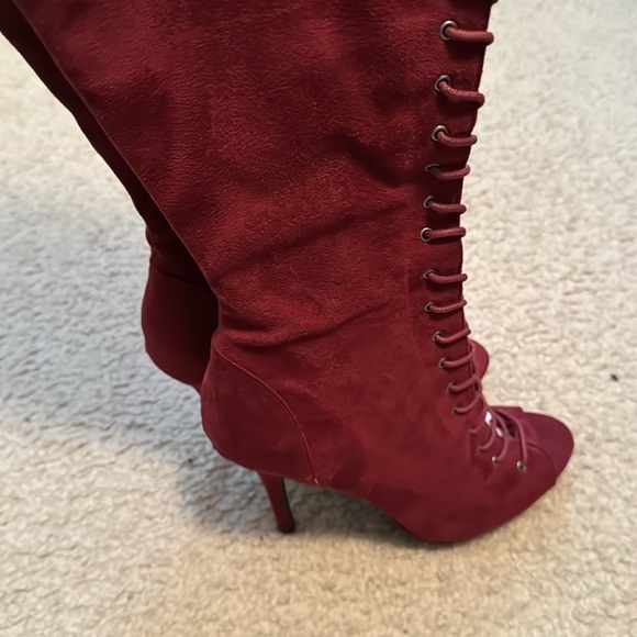 Charlotte Russe Bella Boots Size 9 Color Burgundy - Picture 5 of 11